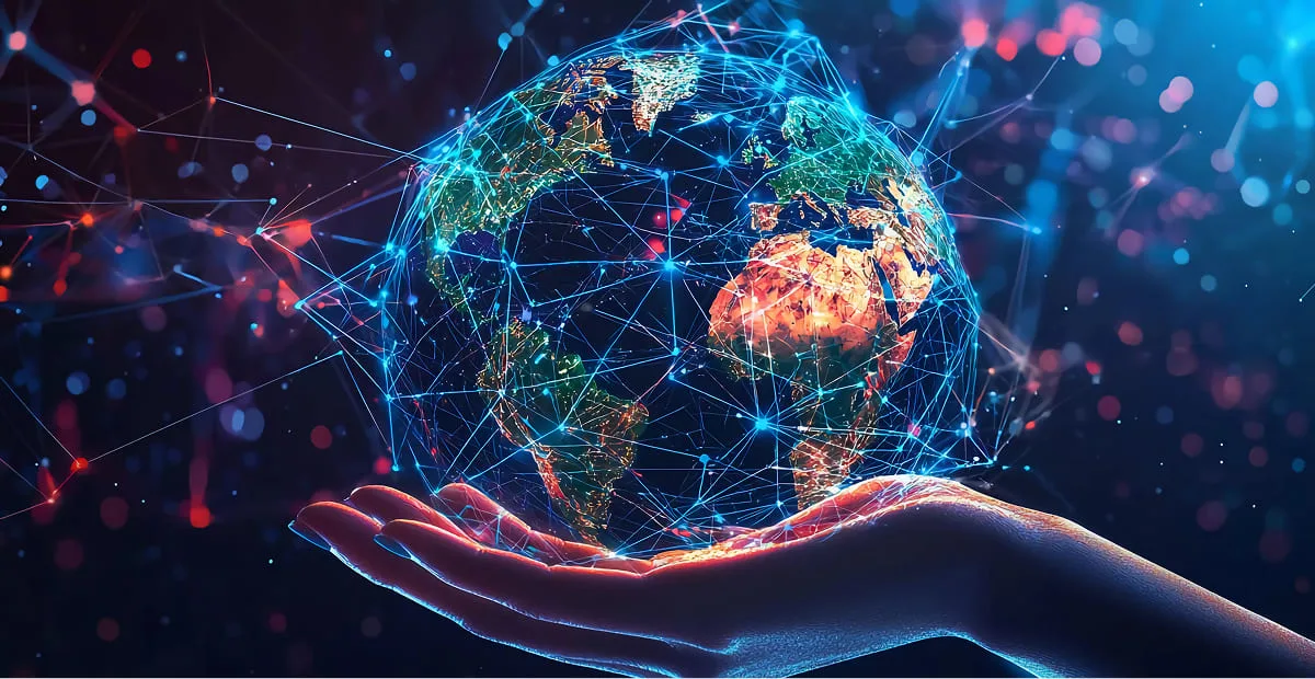 Network globe — connected intelligence